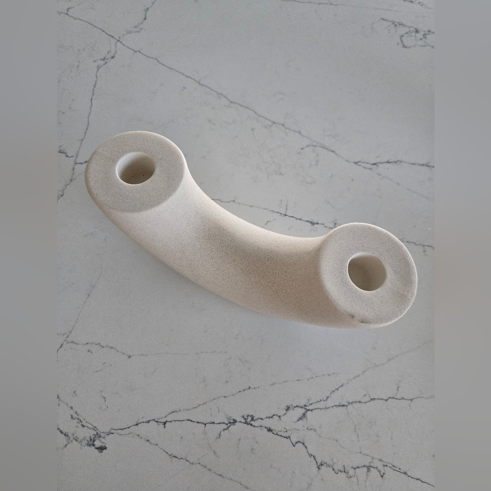 NWT. H&M Curved Ceramic Handle Candle Holder.